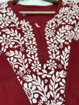 661 Lucknowi Palazzo Set - Maroon