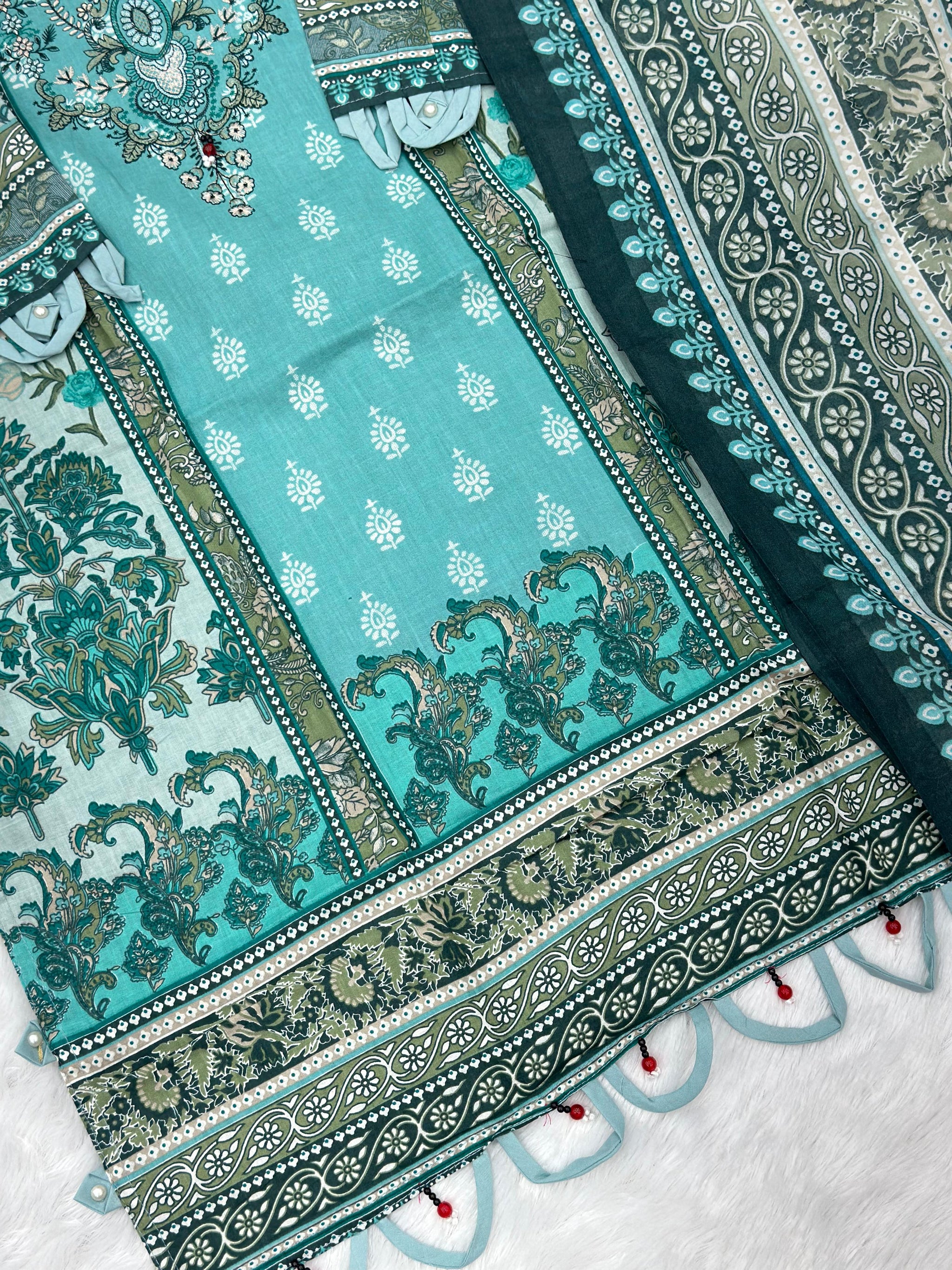 853 Readymade Pakistani Floral Embroidery Lawn Suit