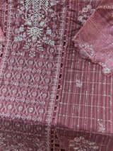 1436 Pakistani Unstitched Partywear - Onion Pink