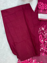 1451 Pakistani Embroidered Suit - Wine Red