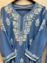 615 Lucknowi Gharara Set | Sky Blue