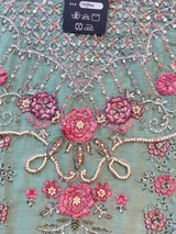 1487 Pakistani Unstitched Party Wear - Sea Green