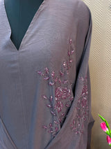 1117 The Premium Abaya - Mauve Gray