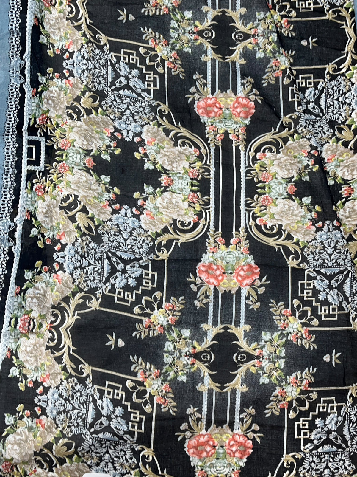 1449 Pakistani Embroidered Suit - Black
