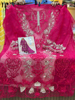 1437 Pakistani Unstitched Partywear - Pink
