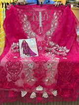 1437 Pakistani Unstitched Partywear - Pink