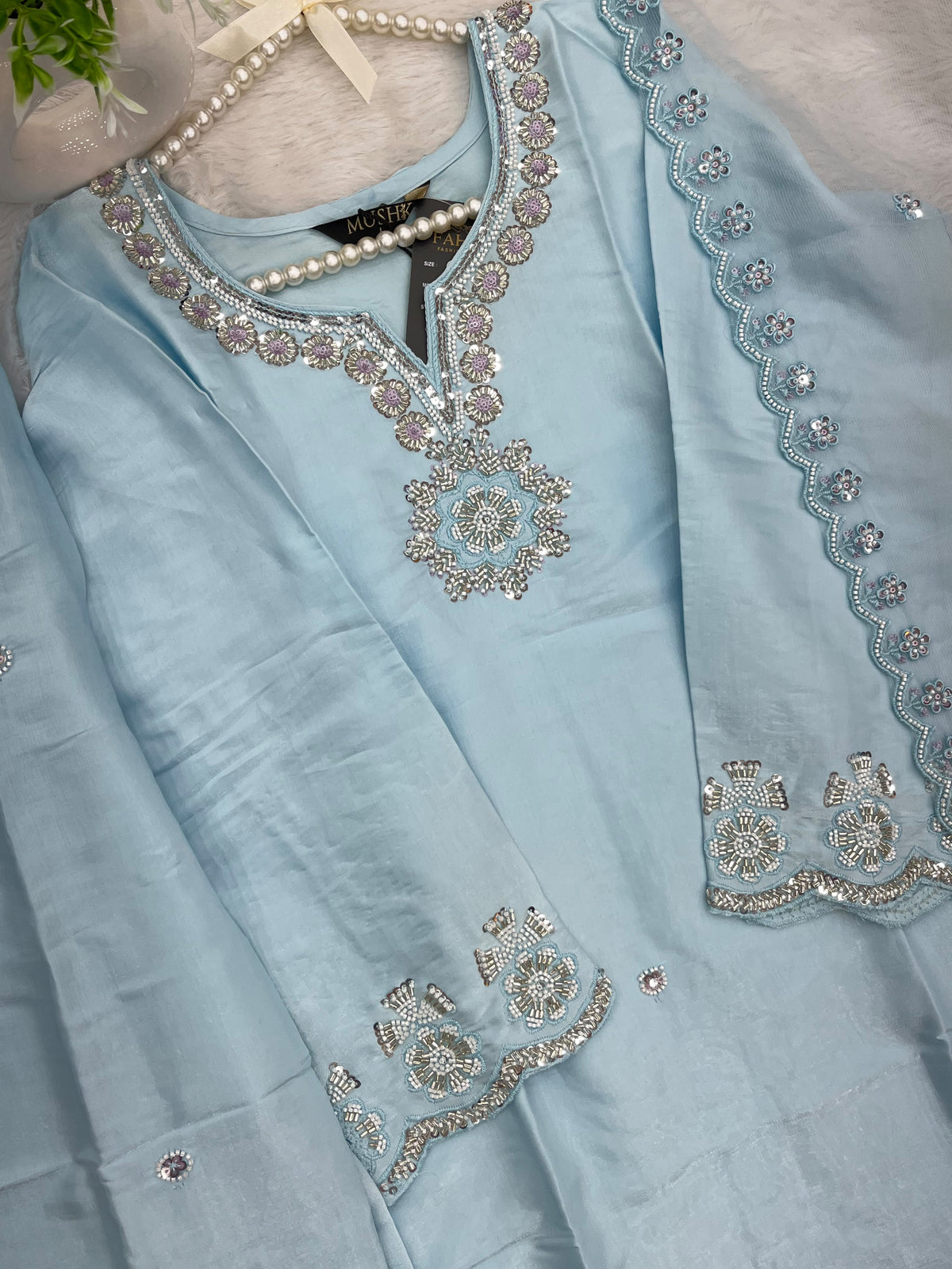 1431 Heavy Pakistani Partywear - Sky Blue