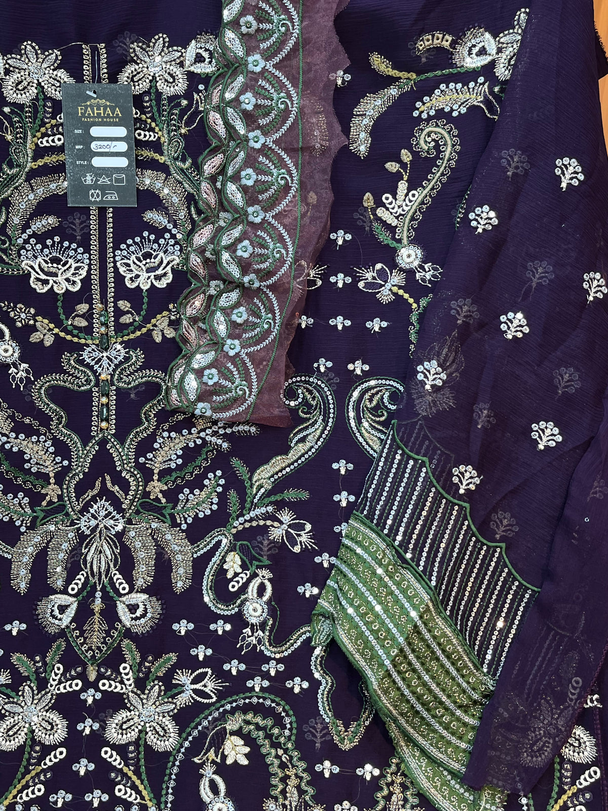 1782 Pakistani Unstitched Party Wear - Wine Purple