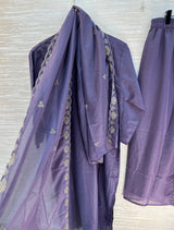 1204 Floral Hand-Work Partywear - Purple