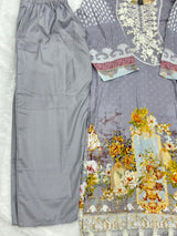 680 Pakistani Lawn Suit - Grey