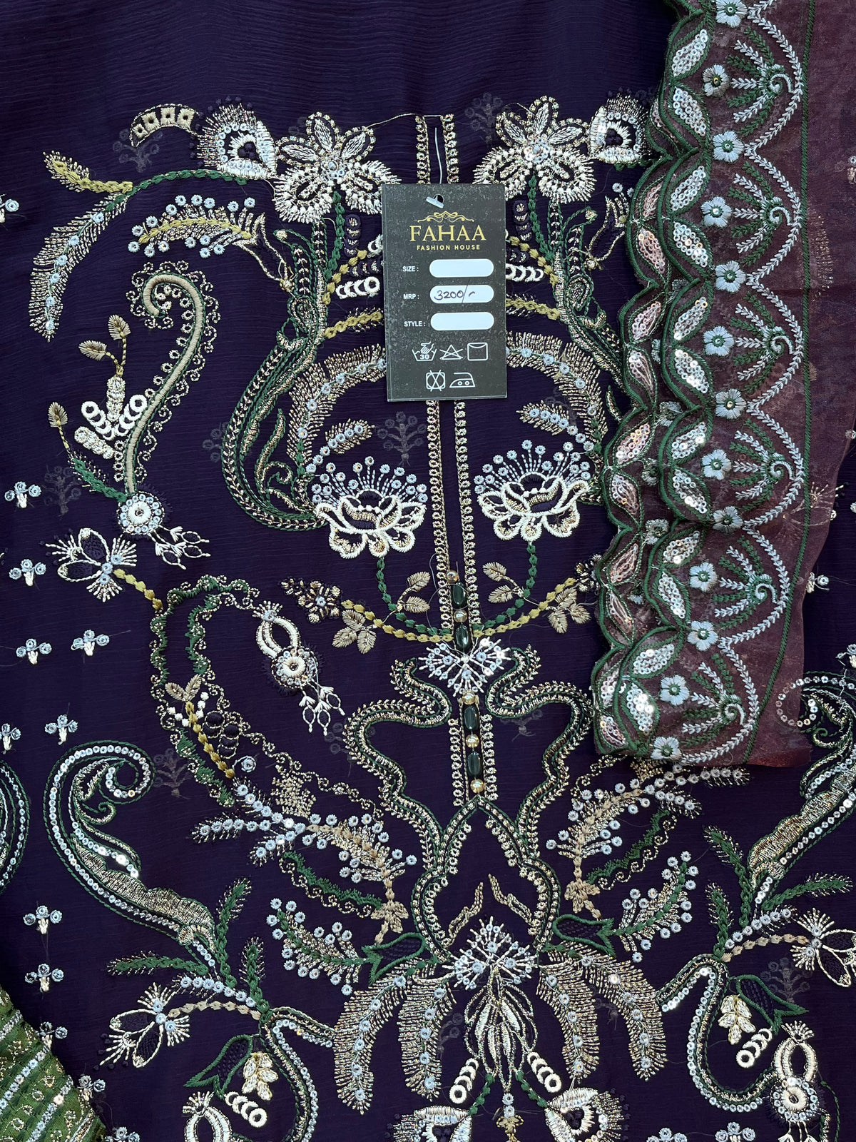 1782 Pakistani Unstitched Party Wear - Wine Purple