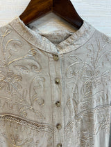 1205 Kashmiri Embroidered Coord Set - Ash Grey