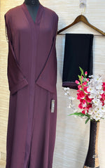 1115 The Premium Abaya - Wine Plum