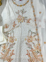 631 Premium Pakistani Lawn Suit - Ivory