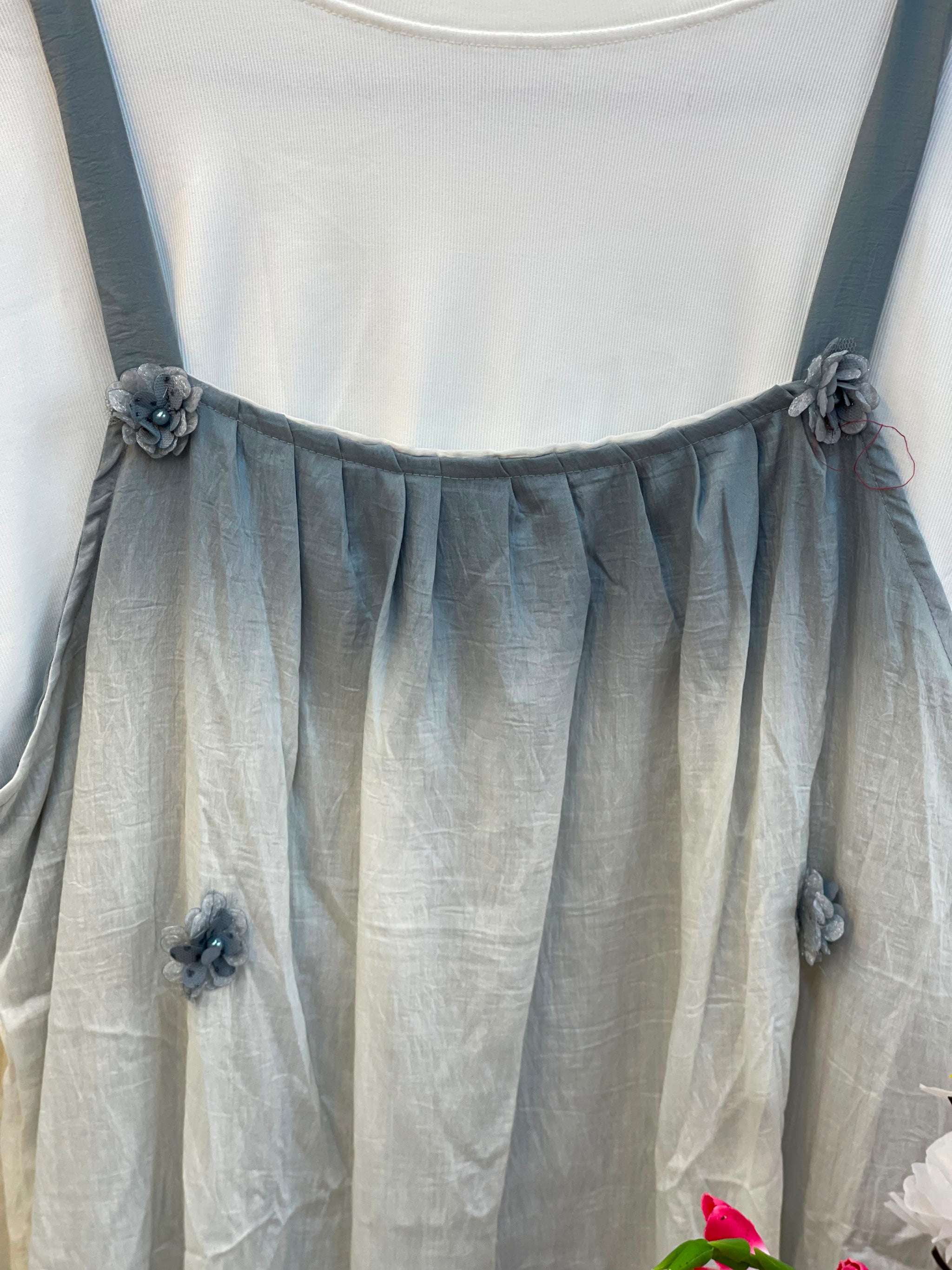 1015 Floral Flare Coord Set - Slate Gray