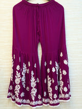 615 Lucknowi Gharara Set | Purple