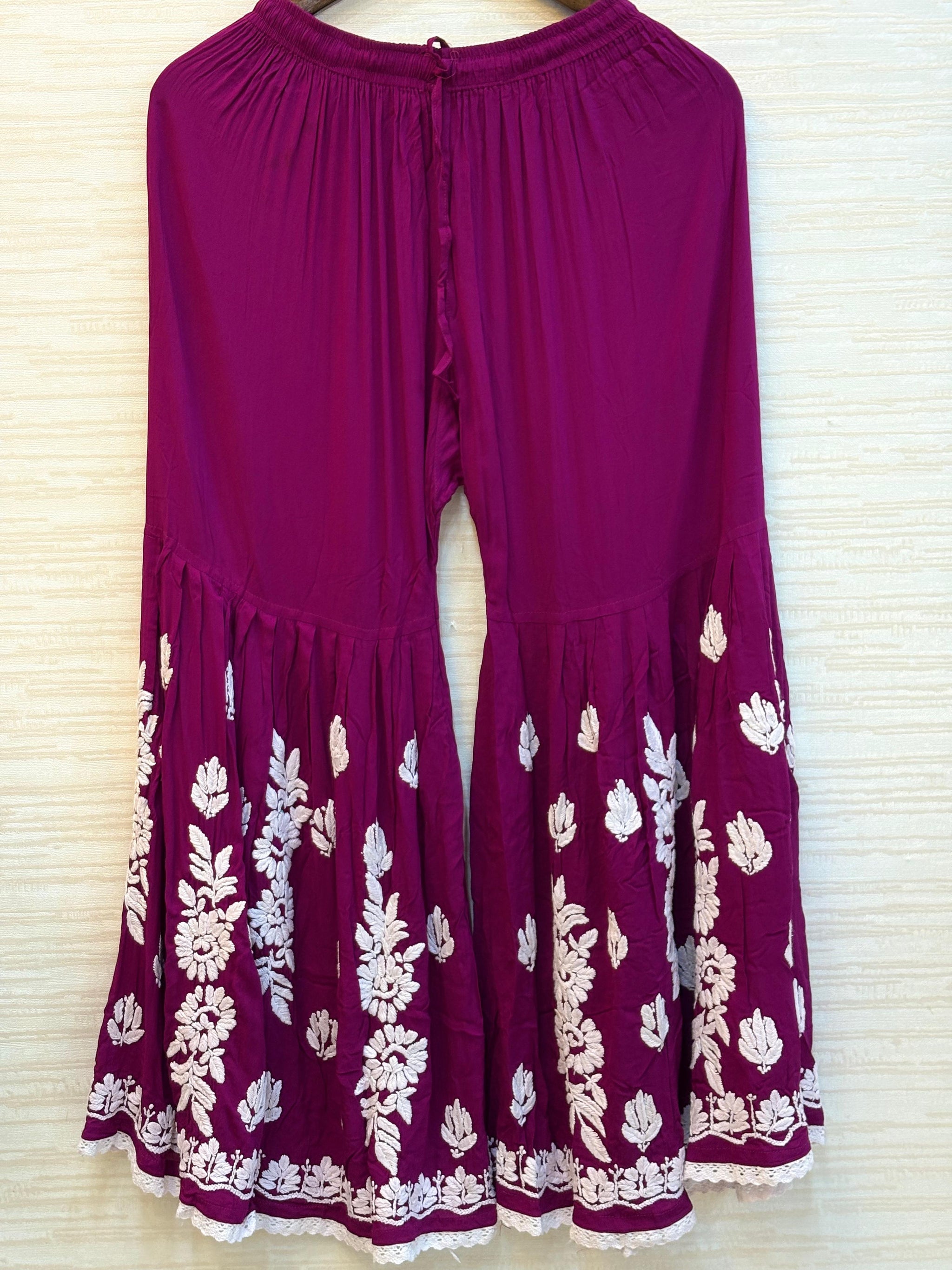 615 Lucknowi Gharara Set | Purple