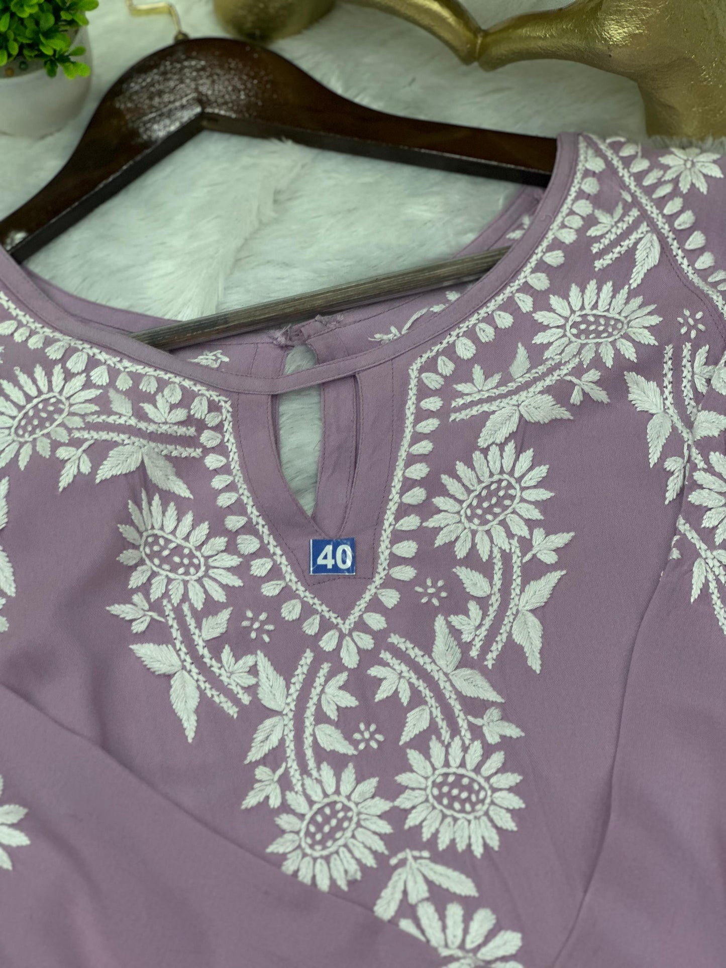 668 Lucknowi Palazzo Set - Lavender