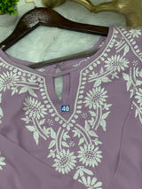 668 Lucknowi Palazzo Set - Lavender