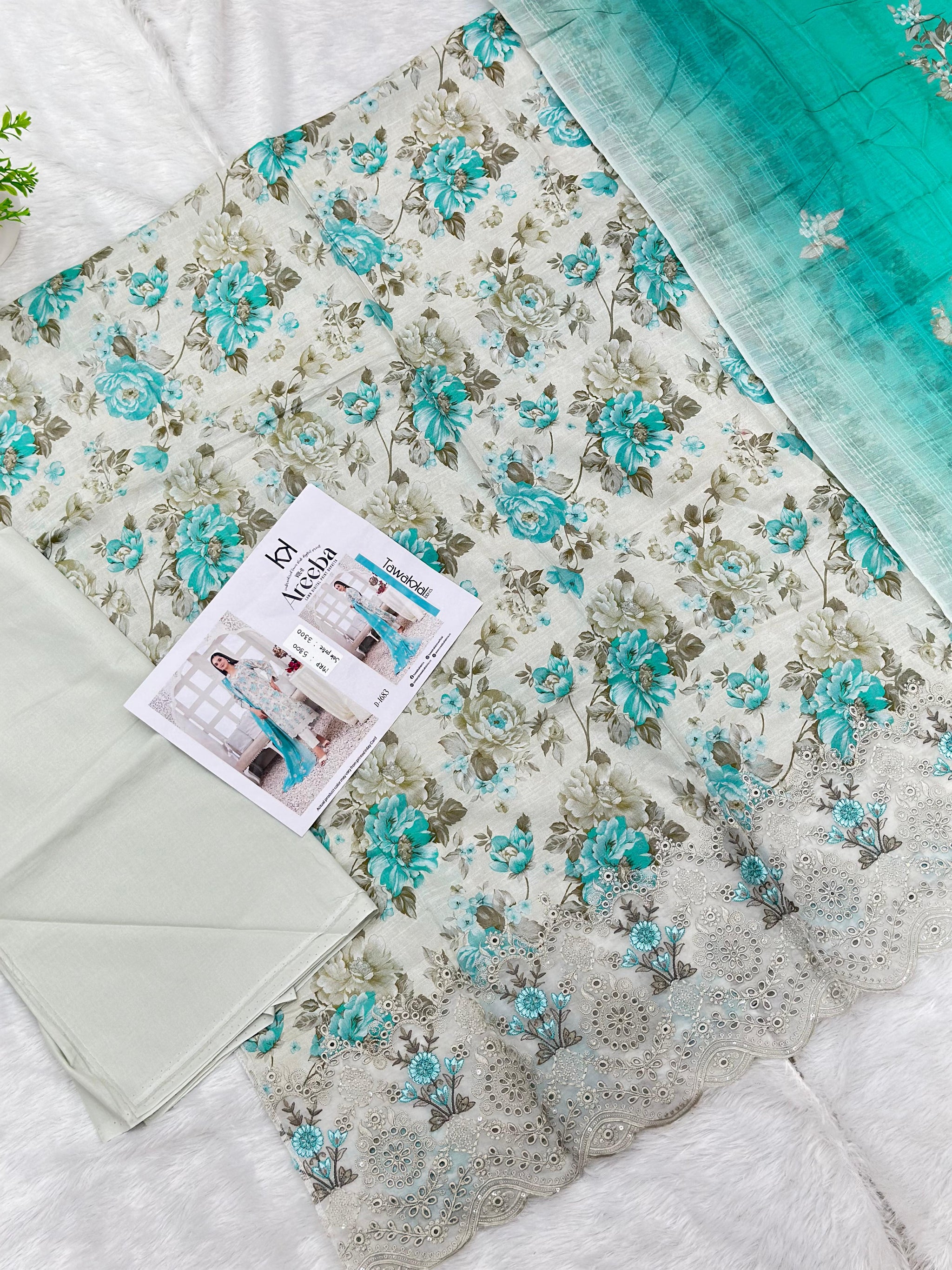 888 Unstitched OG Areeba by Tawakkal Fabrics Embroidered Lawn Suit