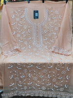 1452 Pakistani Unstitched Partywear - Peach