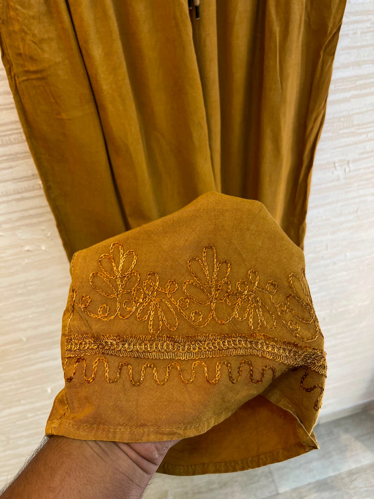1205 Kashmiri Embroidered Coord Set - Mustard