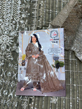1436 Pakistani Unstitched Partywear - Beige