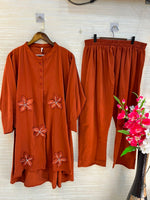 1202 Floral Patch Work Coord Set - Burnt Orange