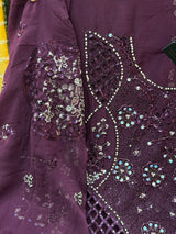 1442 Motifz Unstitched Partywear - Purple