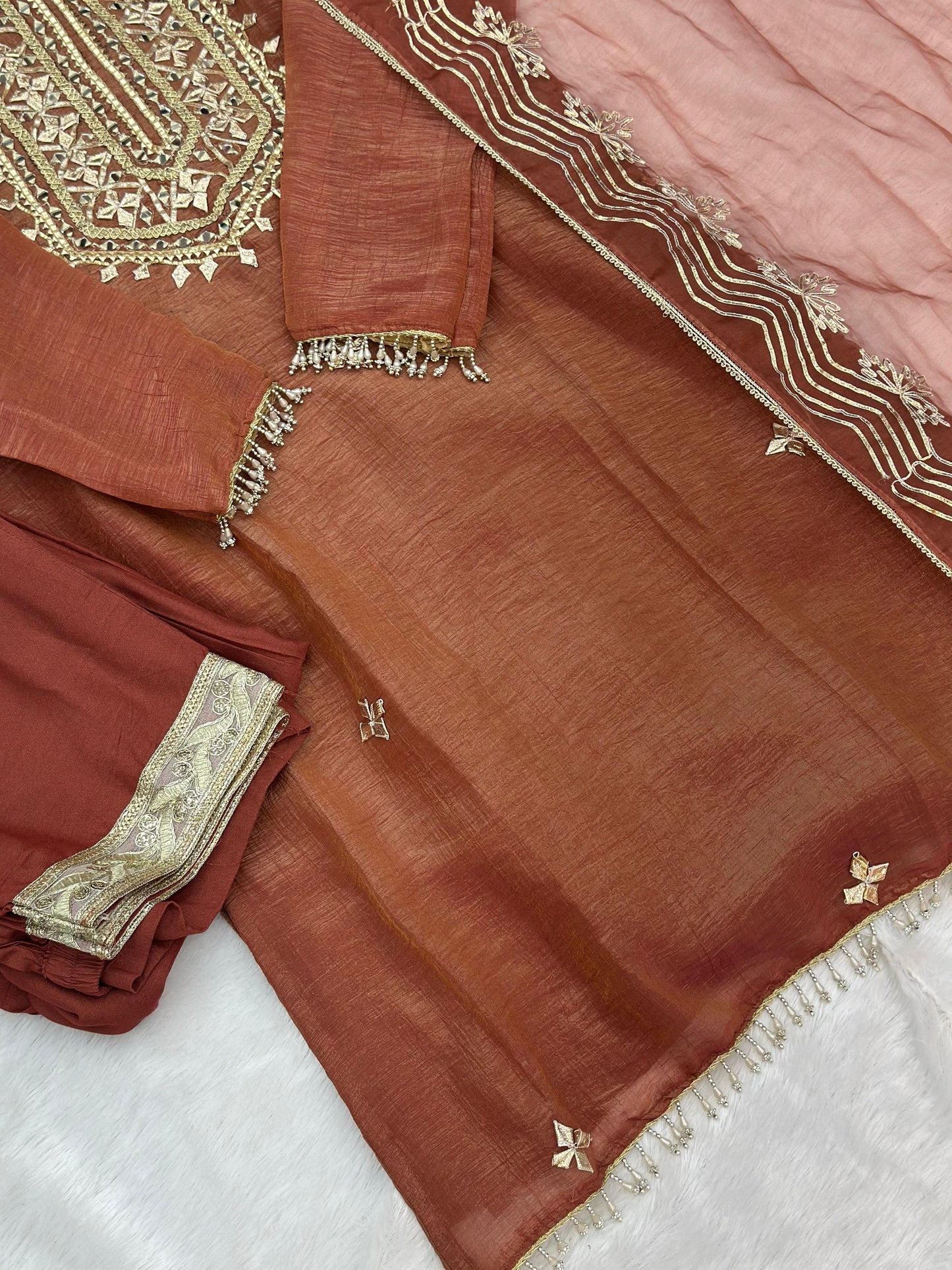 656 Regal Gota-Patti Georgette Set