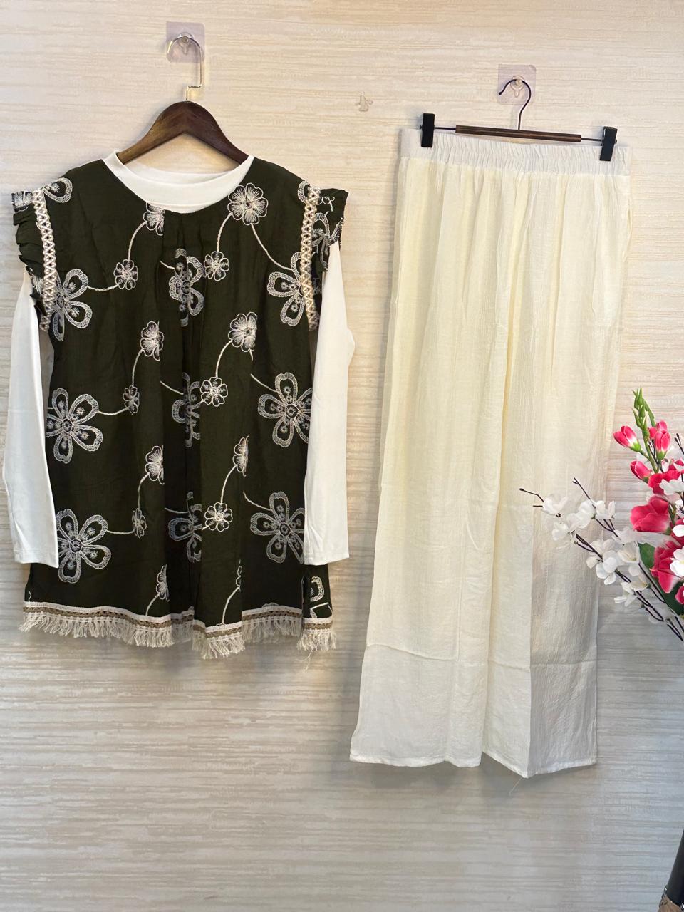 896 Flared Coord Set - Dark Green