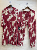 974 Floral Printed Coord-Set - Ikat Maroon