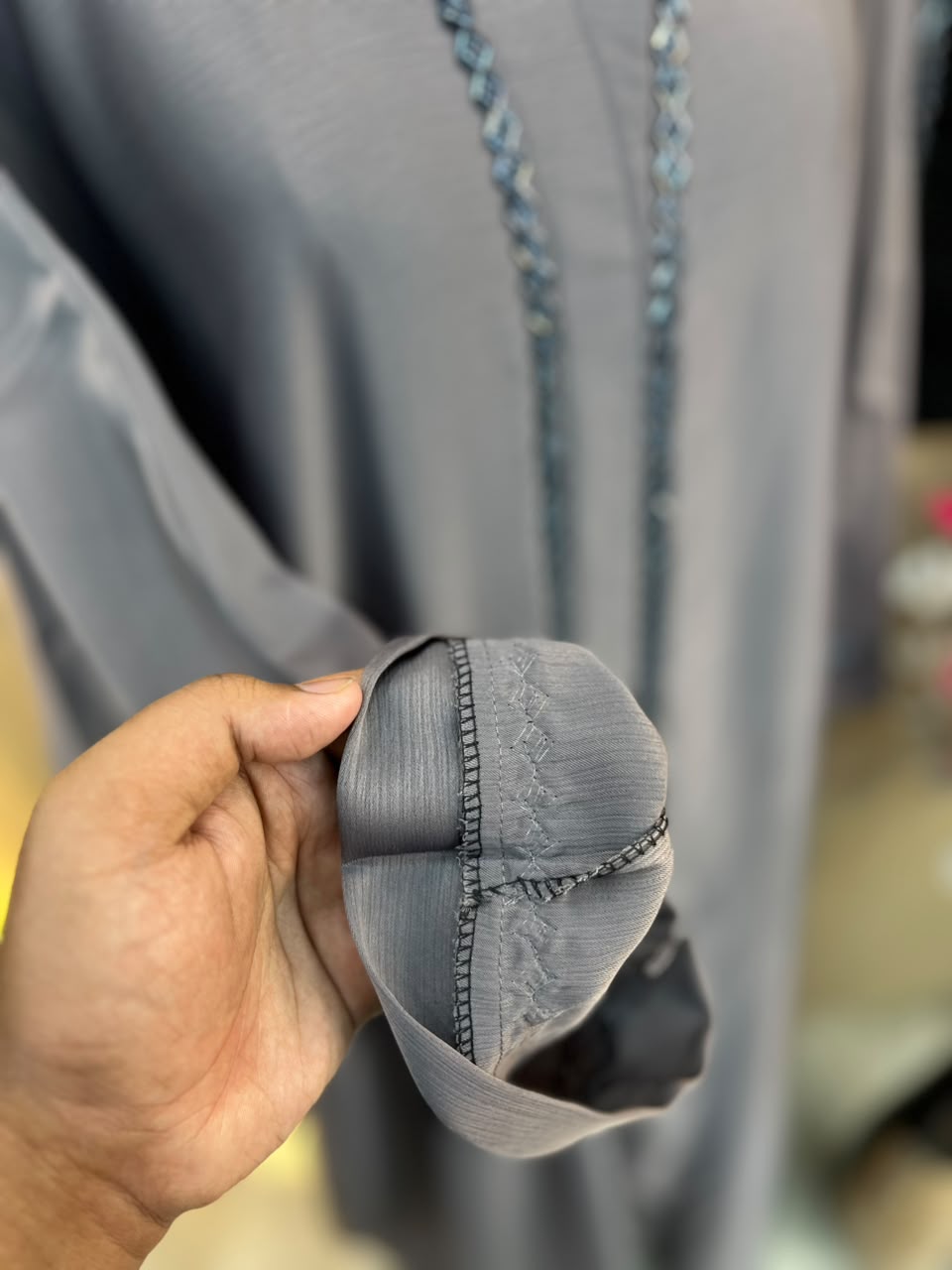 1121 The Premium Abaya - Slate Gray