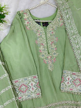 1435 Heavy Pakistani Partywear - Green
