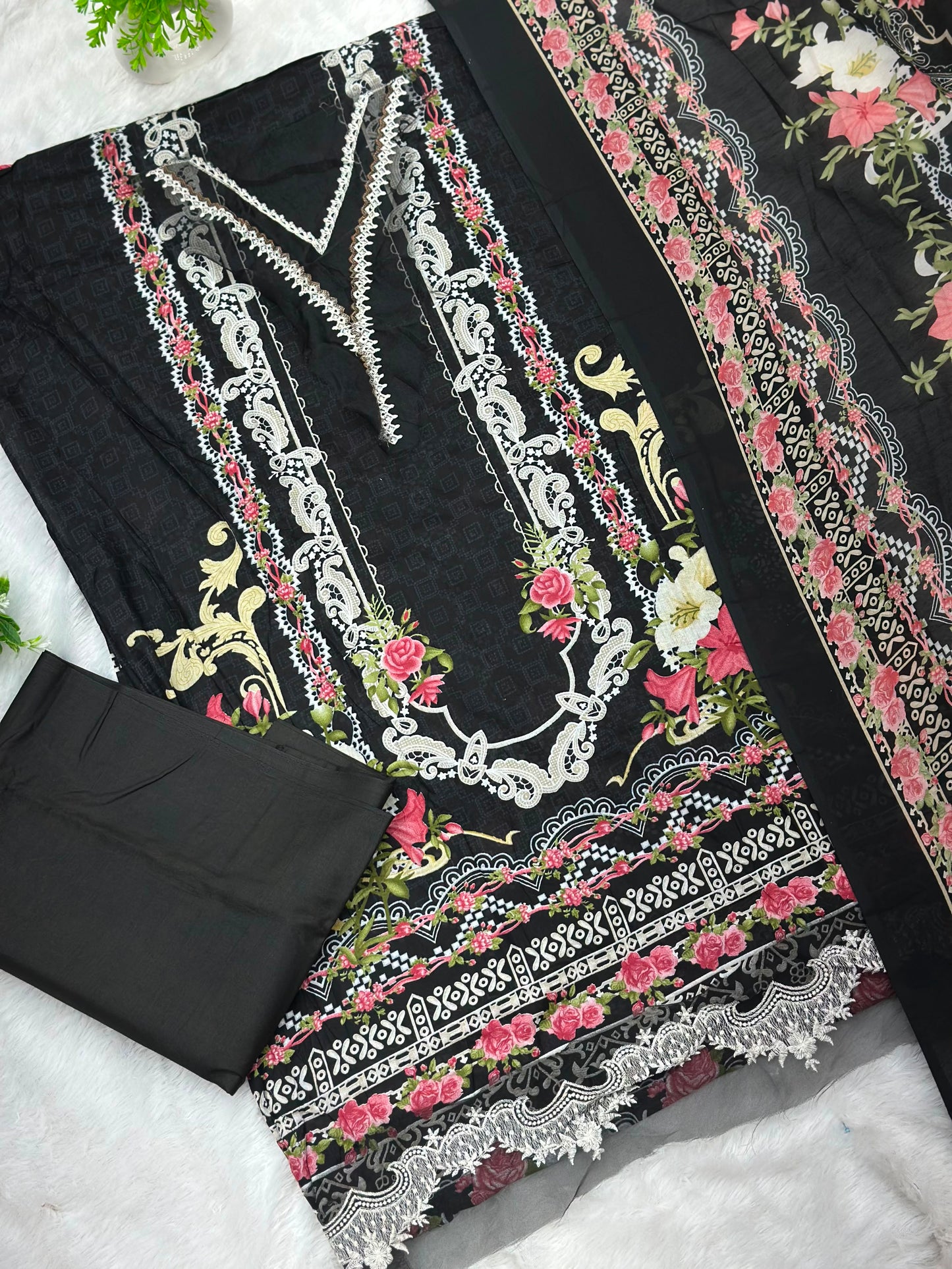 986 Unstitched Casual Lawn Suit