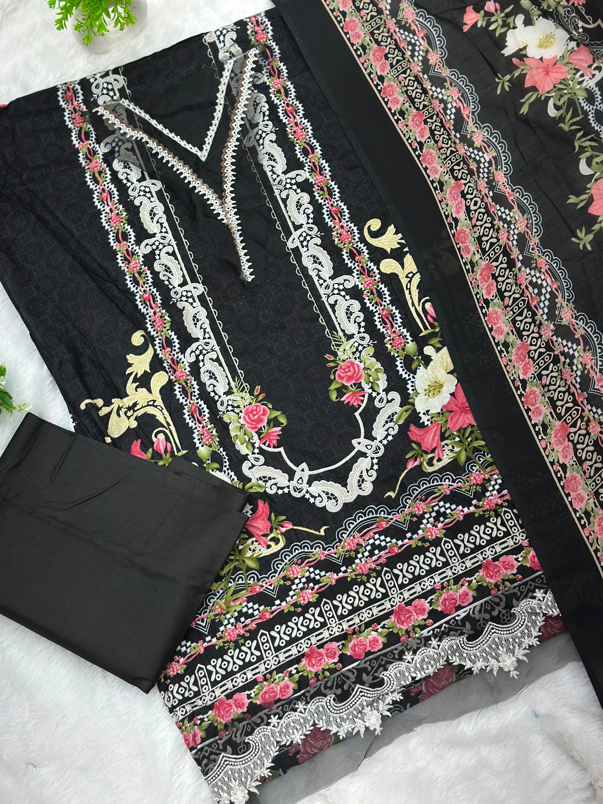 986 Unstitched Casual Lawn Suit