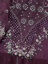 1442 Motifz Unstitched Partywear - Purple