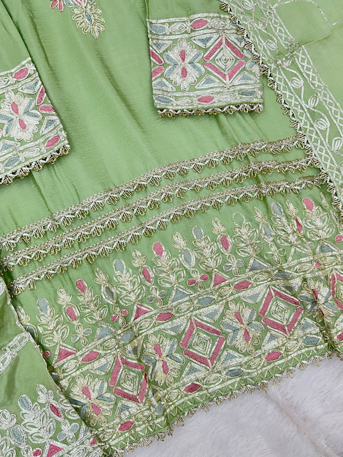 1435 Heavy Pakistani Partywear - Green