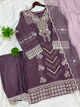1145 Premium Pakistani Partywear - Dusty Lavender
