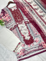 745 Readymade Elaf Pakistani Floral Printed Lawn Suit
