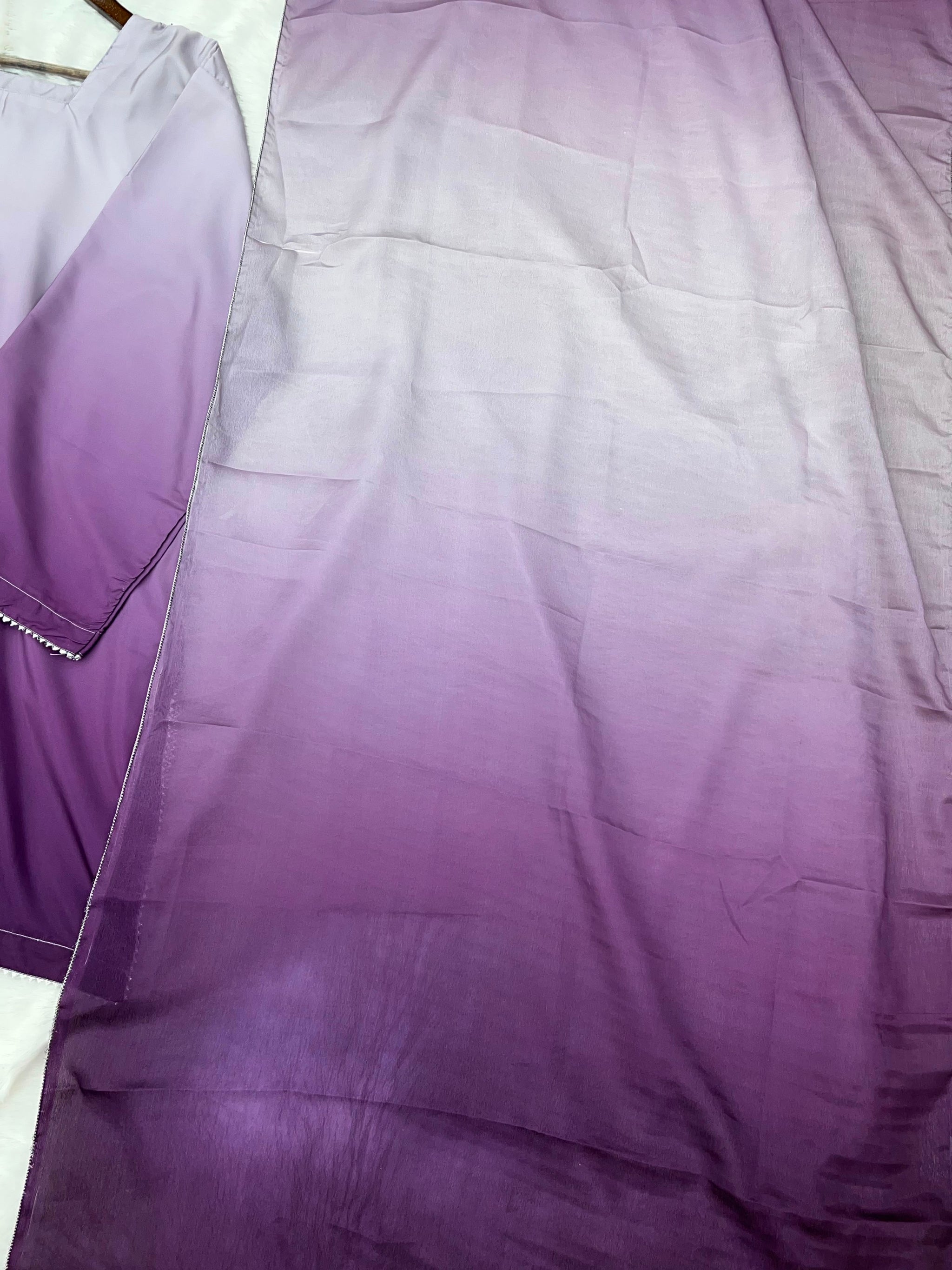 1245 Ombere Shade Coord Set - White/Purple