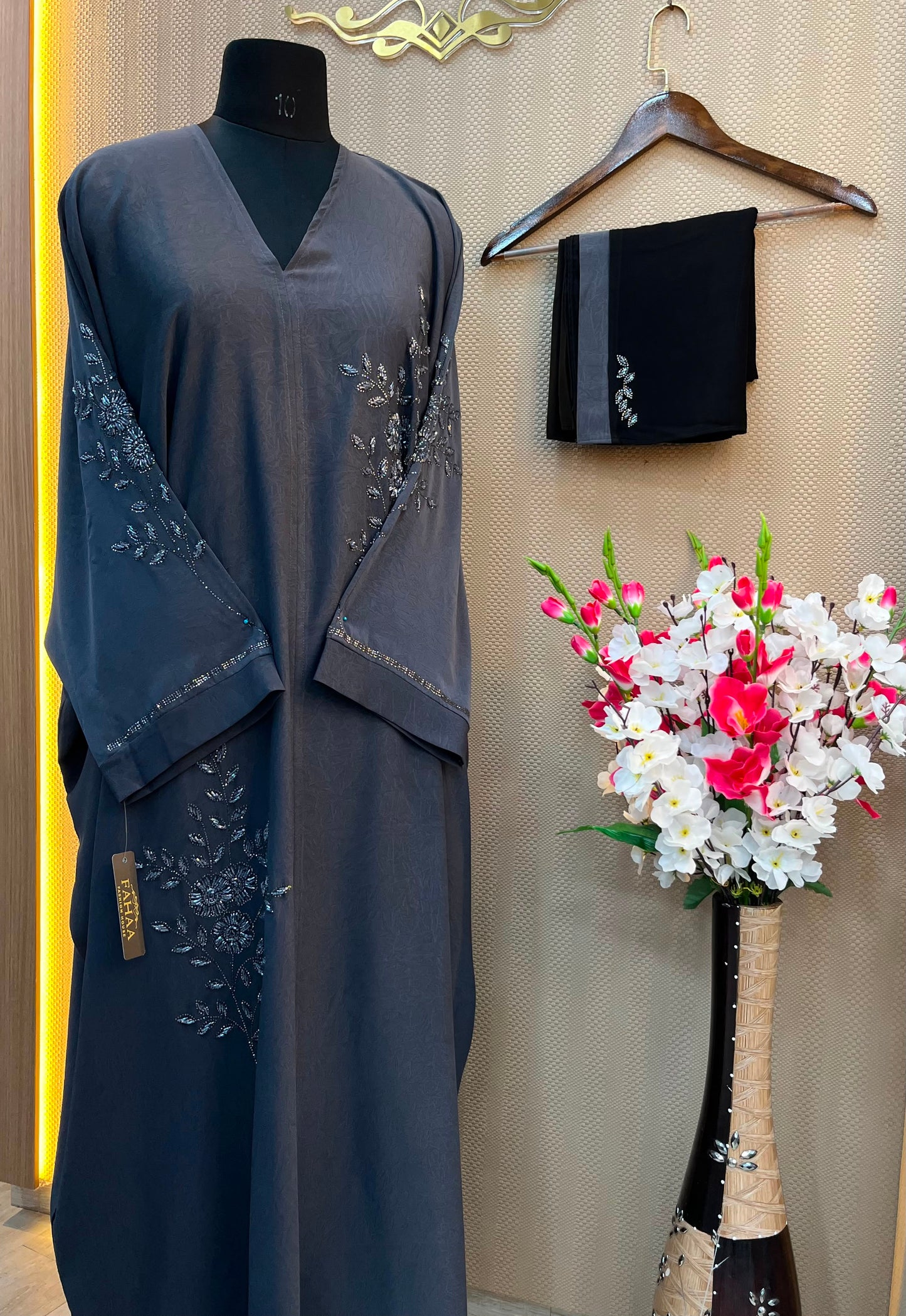 1117 The Premium Abaya - Charcoal Gray