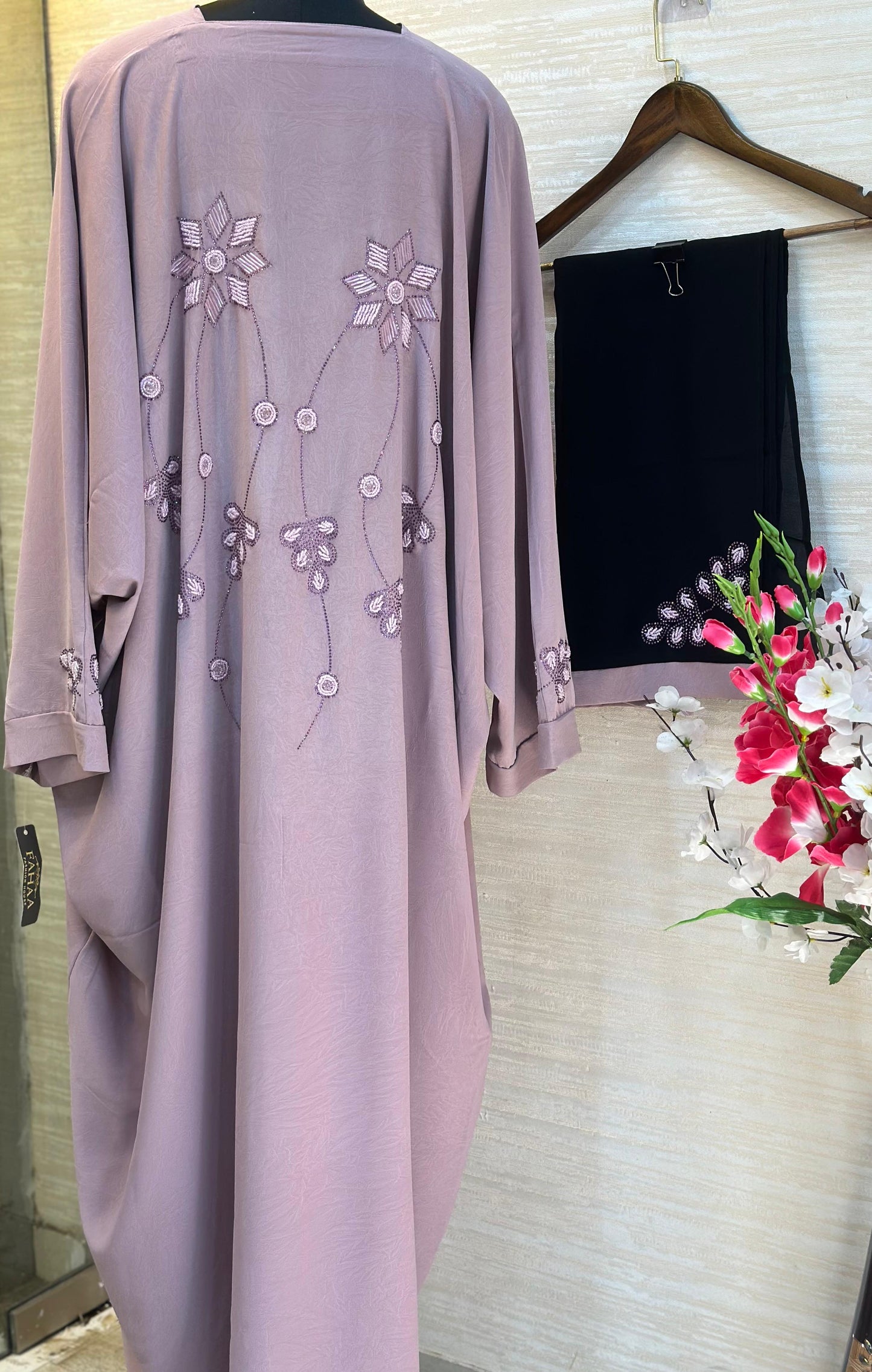 1116 The Premium Abaya - Lavender Gray