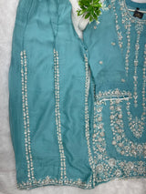 1429 Heavy Pakistani Partywear - Teal Blue