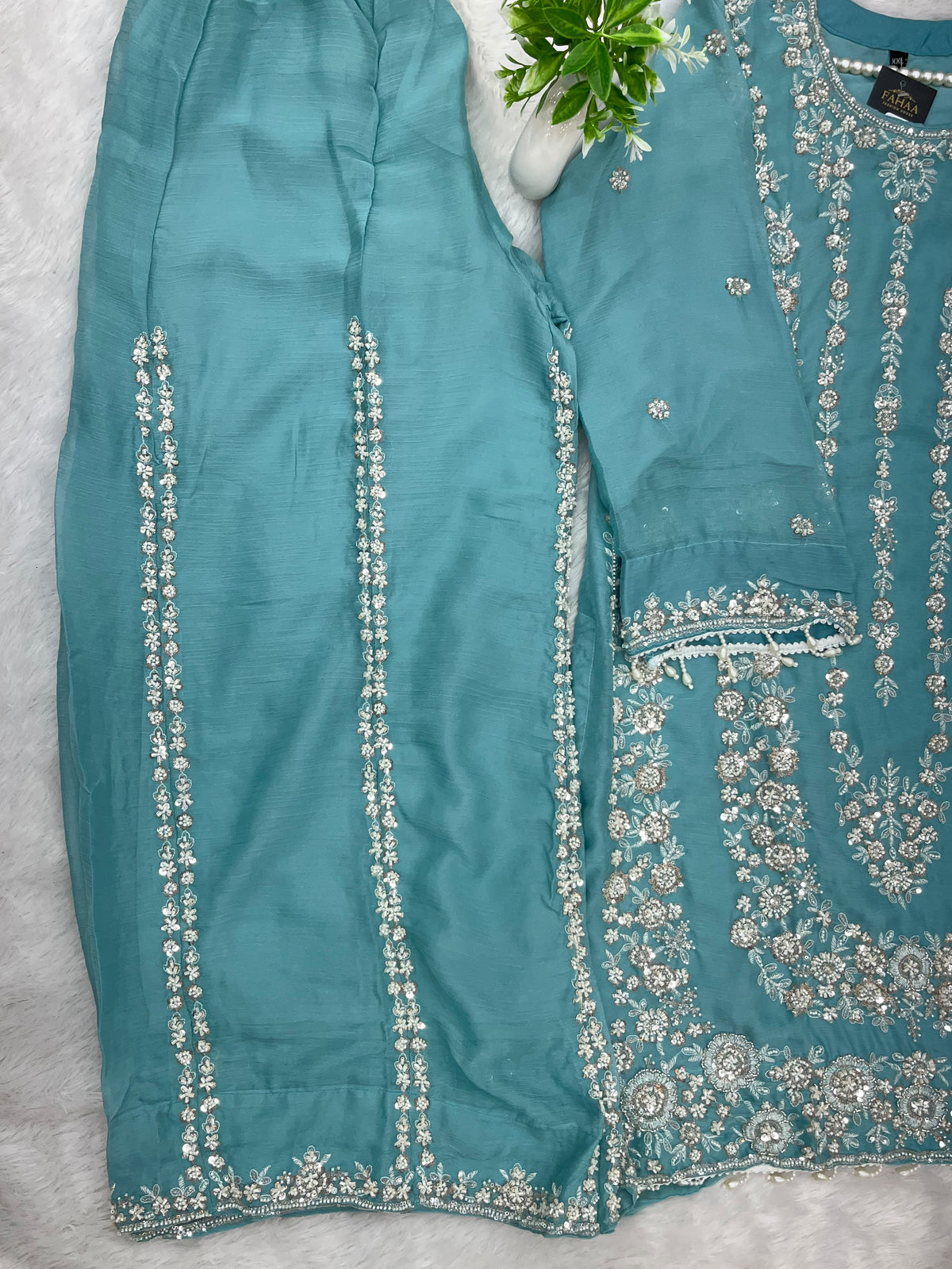 1429 Heavy Pakistani Partywear - Teal Blue