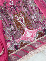 1449 Pakistani Embroidered Suit - Hot Pink