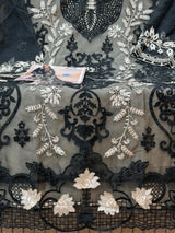 1437 Pakistani Unstitched Partywear - Black