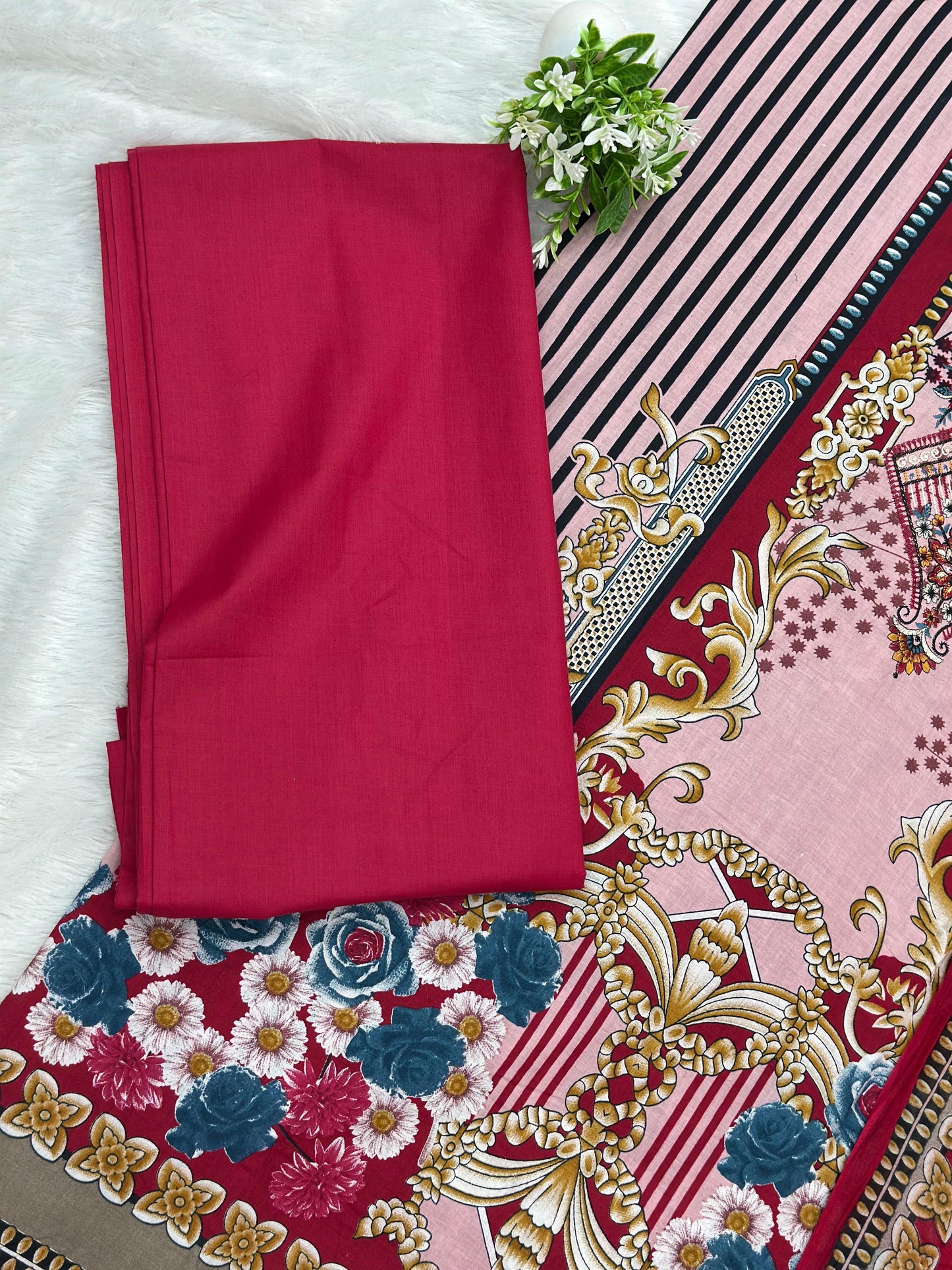 1005 Unstitched Casual Lawn Suit