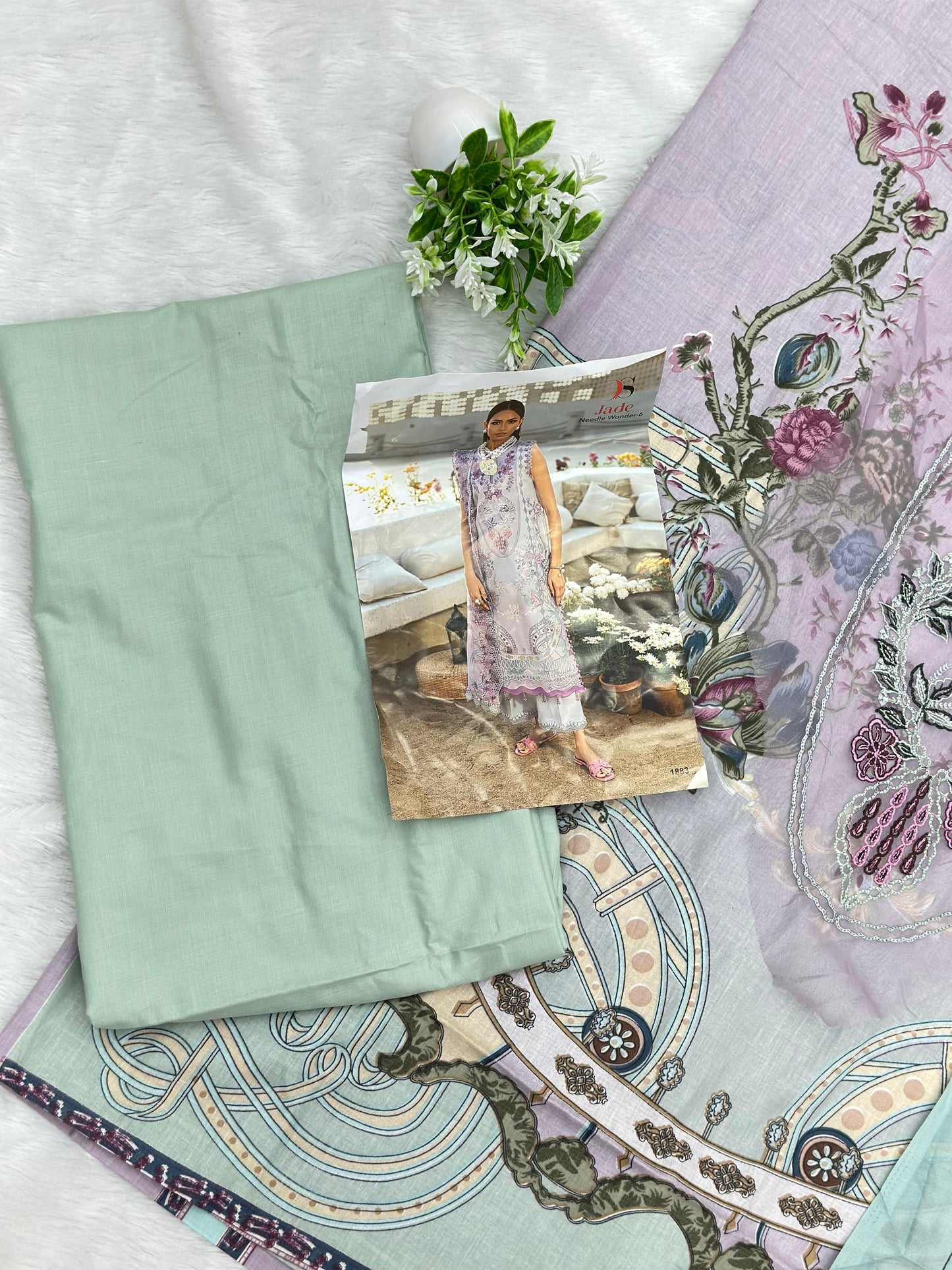 999 Unstitched Casual Lawn Suit