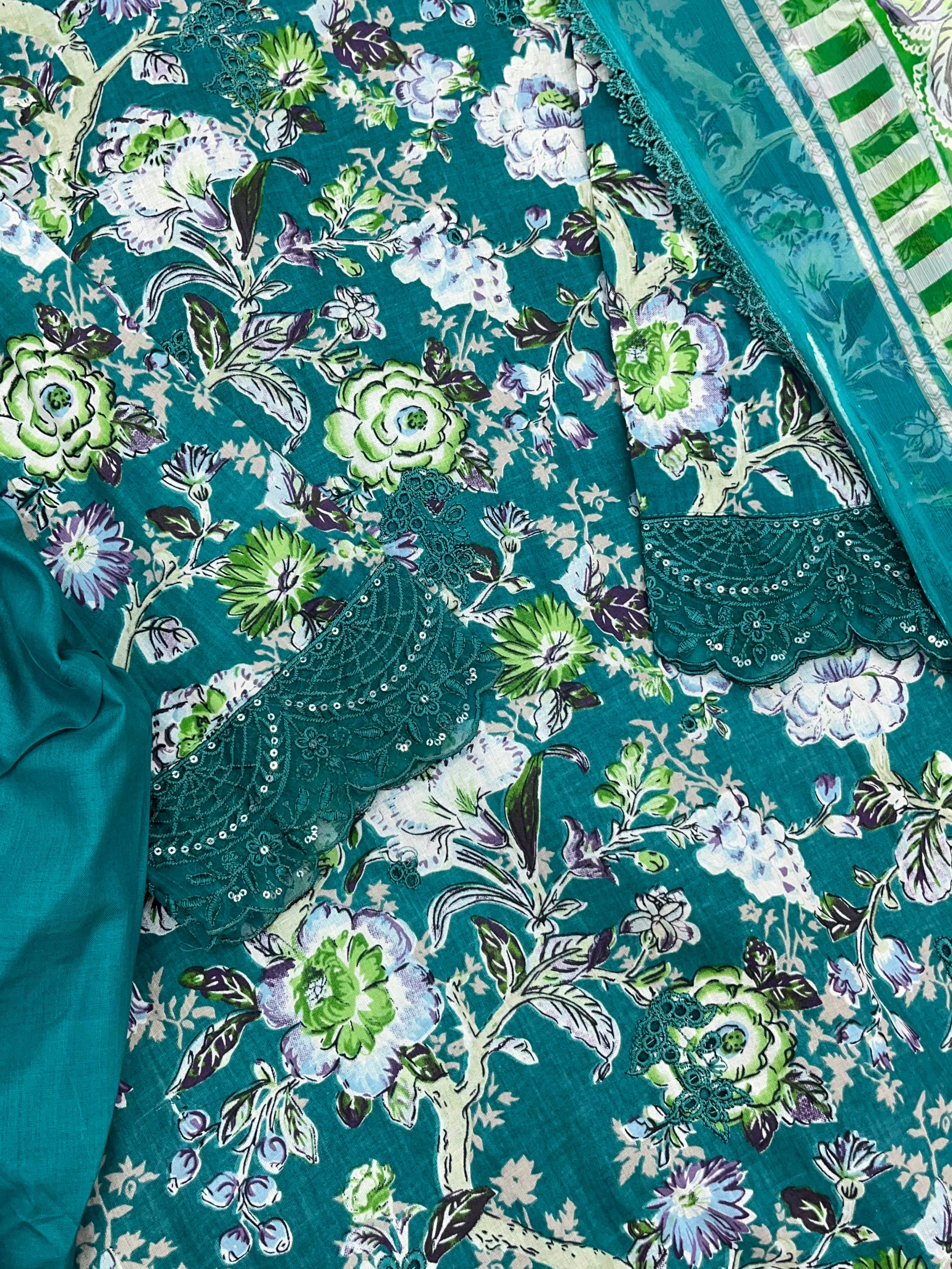 1337 Pakistani Lawn Suit - Purple